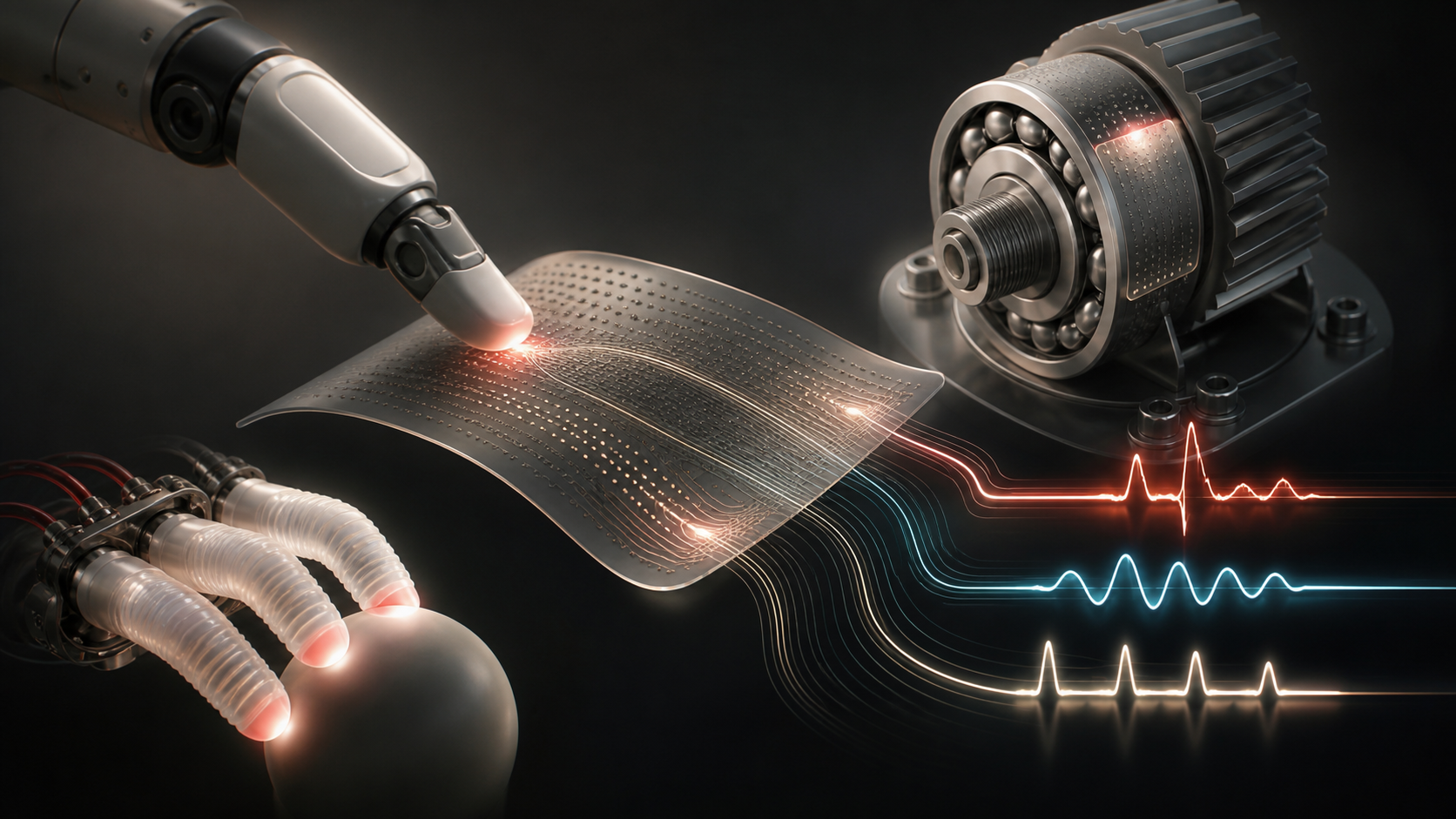 Self-powered tactile sensing for smart mechanical systems, components, and robots